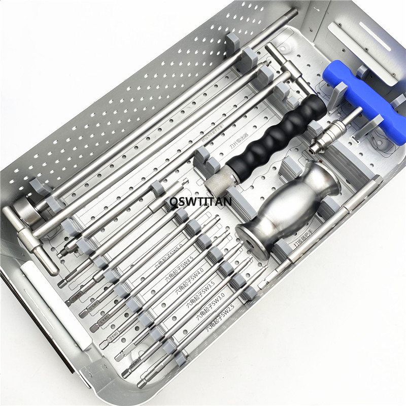 Stainless Steel Broken Screw Removal Instrument Kit Screw Extractor Removal Orthopedic Surgical Set Veterinary