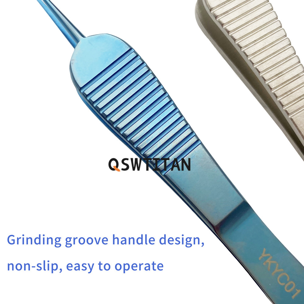 Titanium Eye Castroviejo Suturing Forceps Ophthalmic Tweezers 1*2 Teeth Eyelid Ophthalmic Instrument