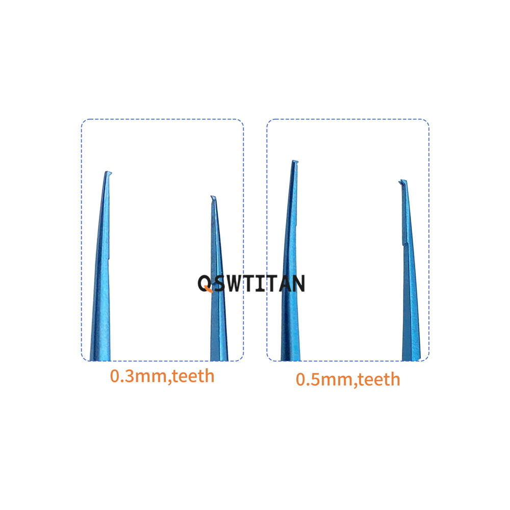 1pcs Titanium Tissue Forceps Eye Surgery Tweezers With Teeth Autoclavable Ophthalmic Surgical Instruments