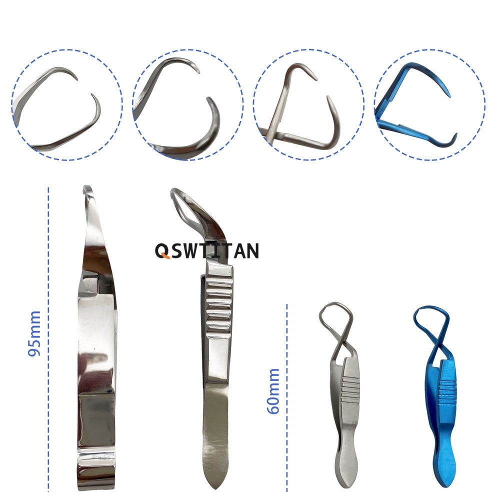 Ophthalmic Surgical Instrument Cloth Towel Clamp Forceps Stainless Steel Titanium Microscopy Cloth Towel