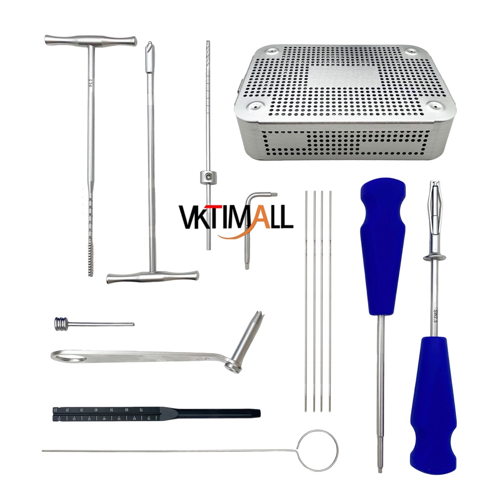 Orthopedic Surgical Instruments 4.0mm Cannulated Screw Instrument Set Reusable with Sterilization Box