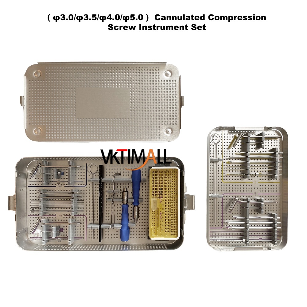 Orthopedic Instrument Headless Hollow Screw Instruments Set 3.0/3.5/4.0/5.0mm Veterinary Instrument Kit