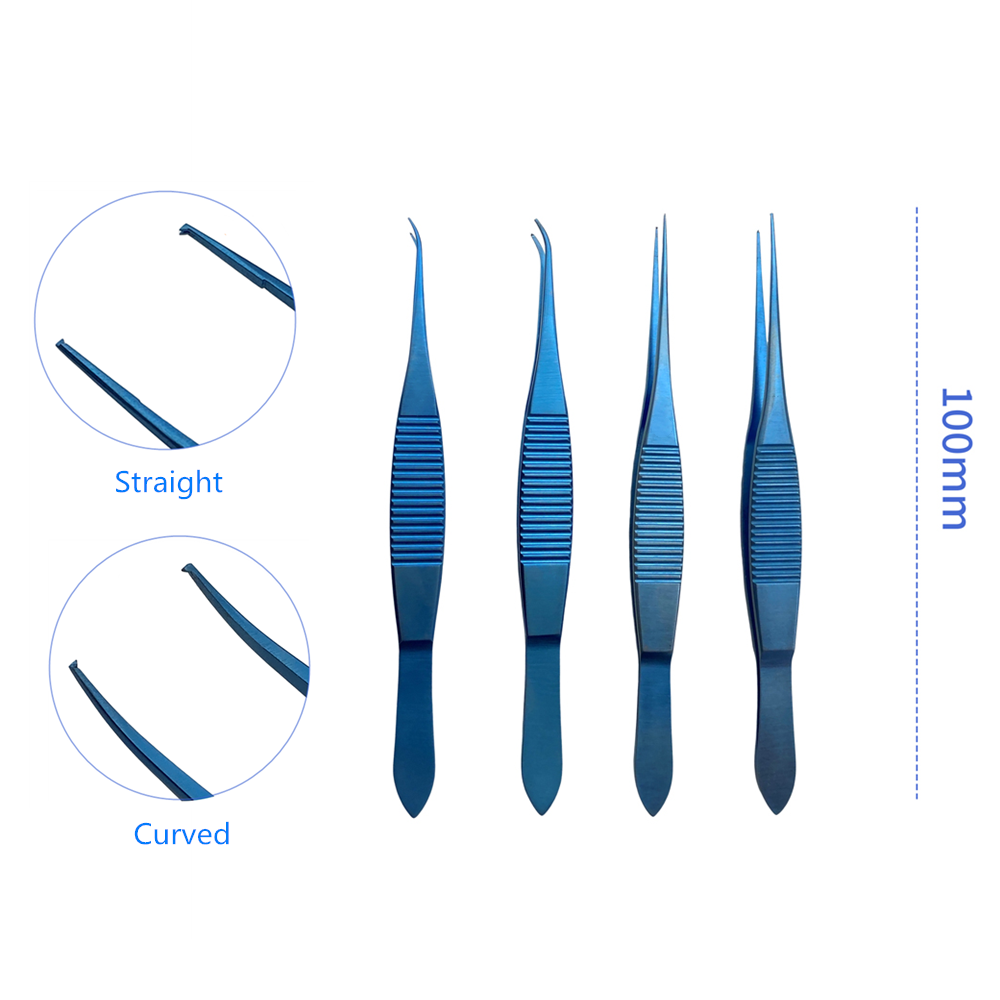 1pcs Titanium Tissue Forceps Eye Surgery Tweezers With Teeth Autoclavable Ophthalmic Surgical Instruments