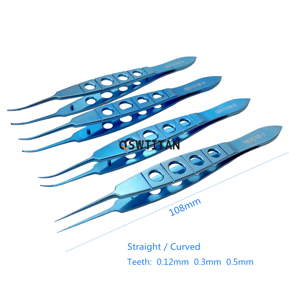 108mm Titanium Alloy Castroviejo Suturing Forceps Ophthalmic Tweezers Clamps Eyelid Tool Ophthalmic Surgical Instrument