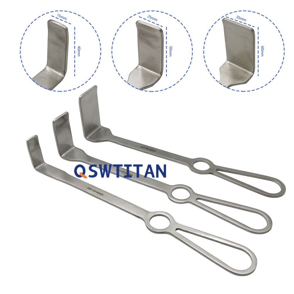 3Pcs Set Stainless Steel Flat Hook Bone Retractor Orthopedic Retractors Pet Veterinary Surgical Instruments