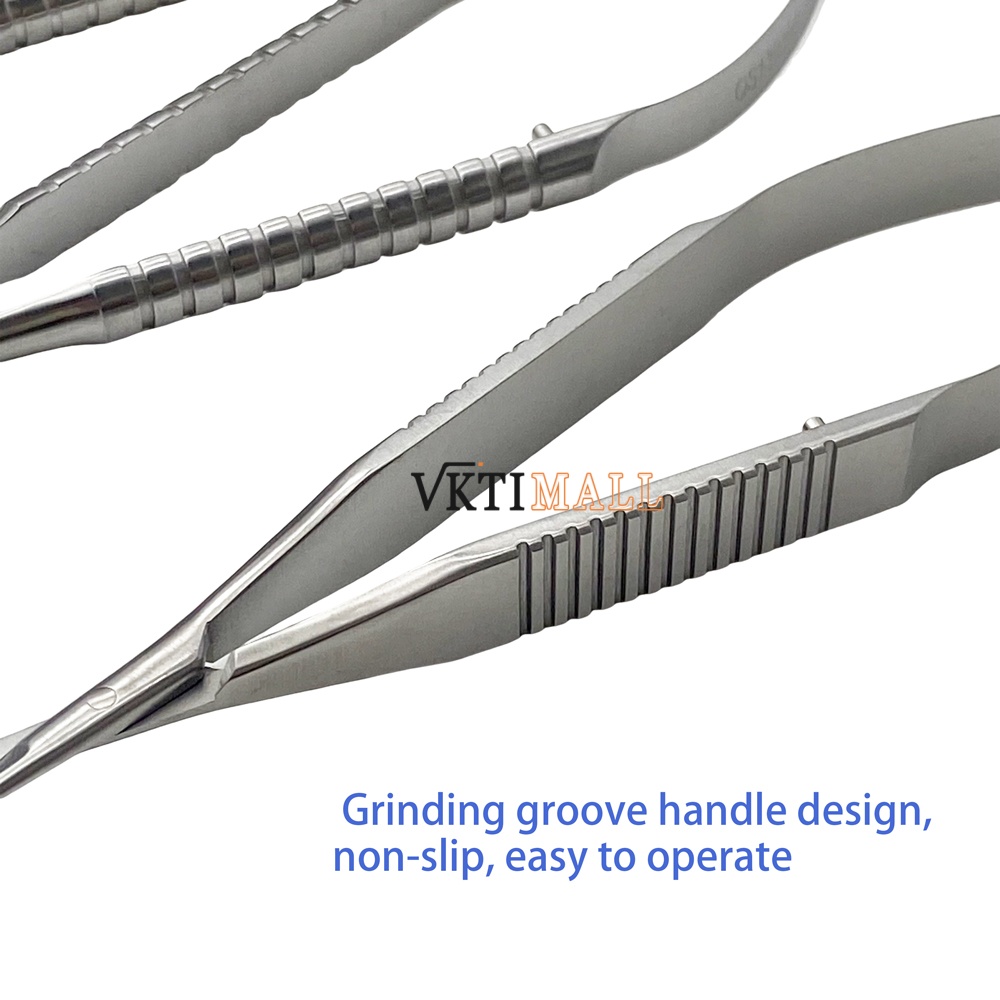 Ophthalmic Castroviejo Corneal Scissors Curved Blunt Tip Ophthalmic Surgical Instruments Flat/Round Handle