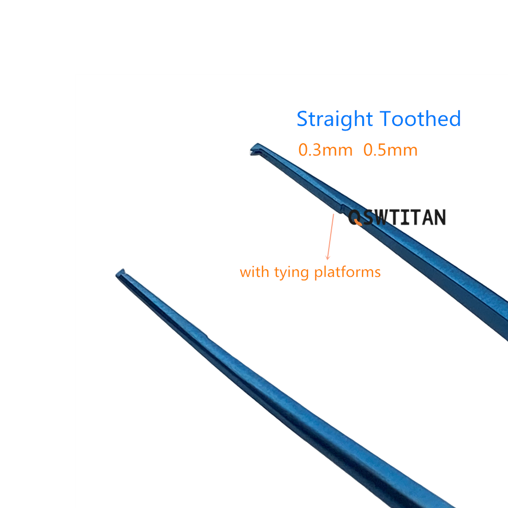 1pcs Titanium Tissue Forceps Eye Surgery Tweezers With Teeth Autoclavable Ophthalmic Surgical Instruments