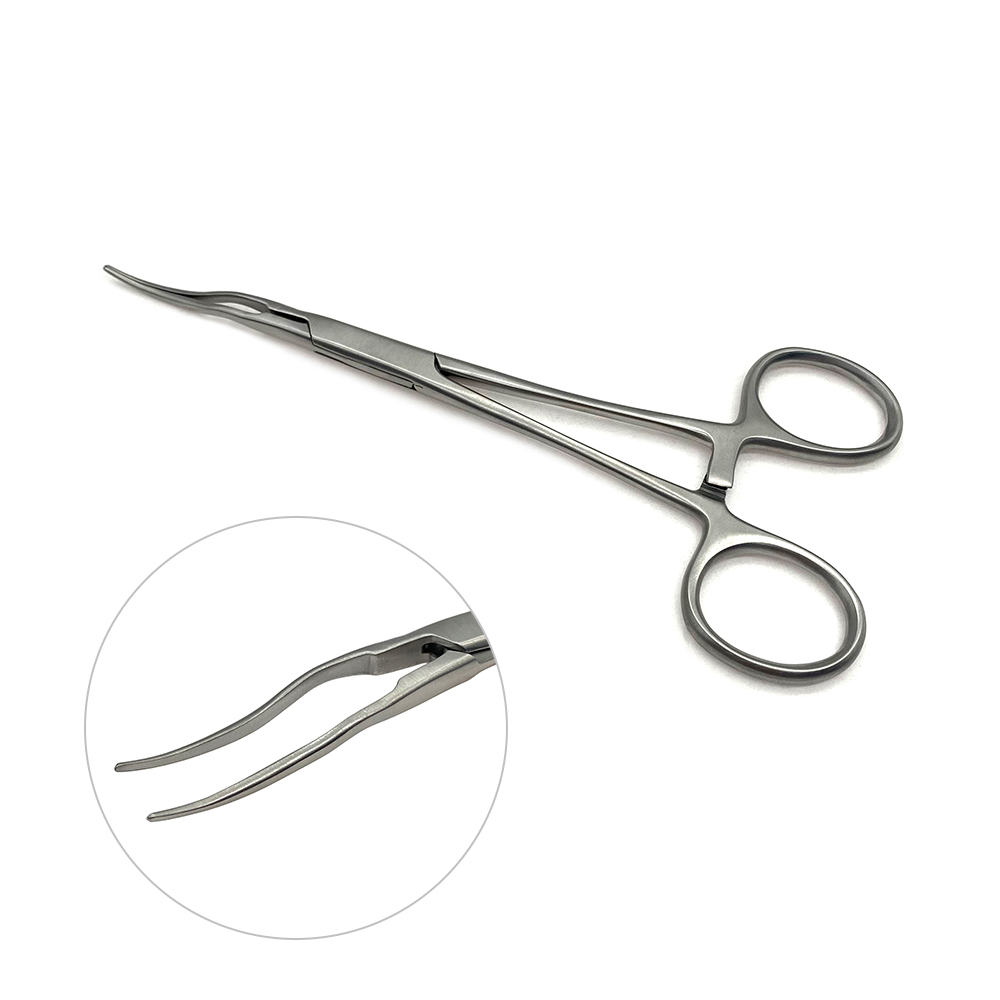 Stainless Steel 16cm Needle Holder Fine Tip Curved Locking Clamps, Hemostatic Forceps Arterial Forceps Medical Tools