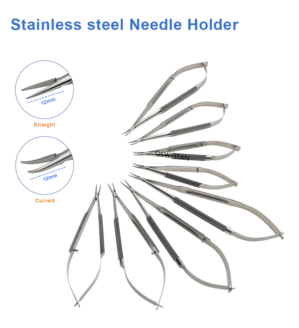 Ophthalmic Micro Surgical Corneal Needle Holders Tweezers Titanium Stainless Steel Ophthalmic Surgical Instruments
