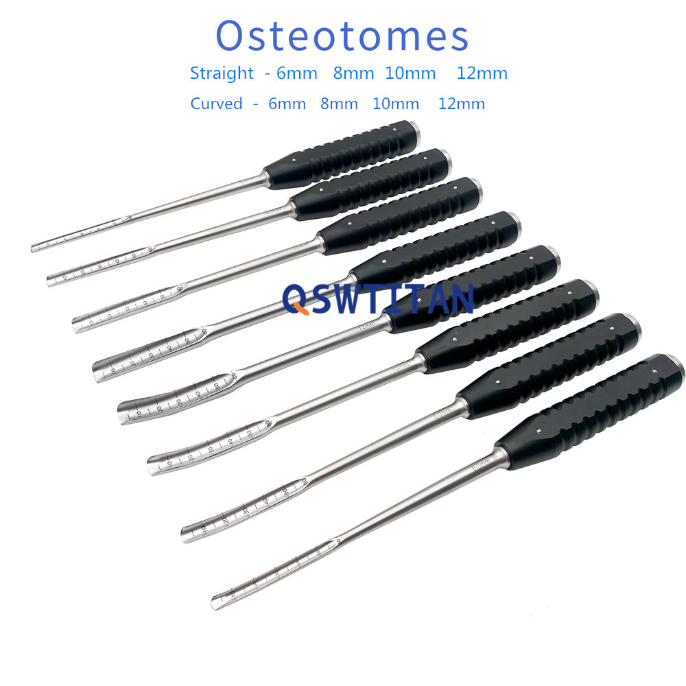 Orthopedic Surgical Instruments Aluminum Handle Osteotomes Chisel Bone Chisel Straight Curved