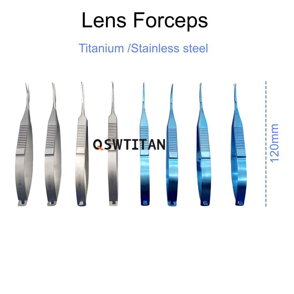 Intraocular Lens Holding Tweezers Flat Handle Duckbill Lens Forceps Implantation Autoclavable Ophthalmic Microinstrument