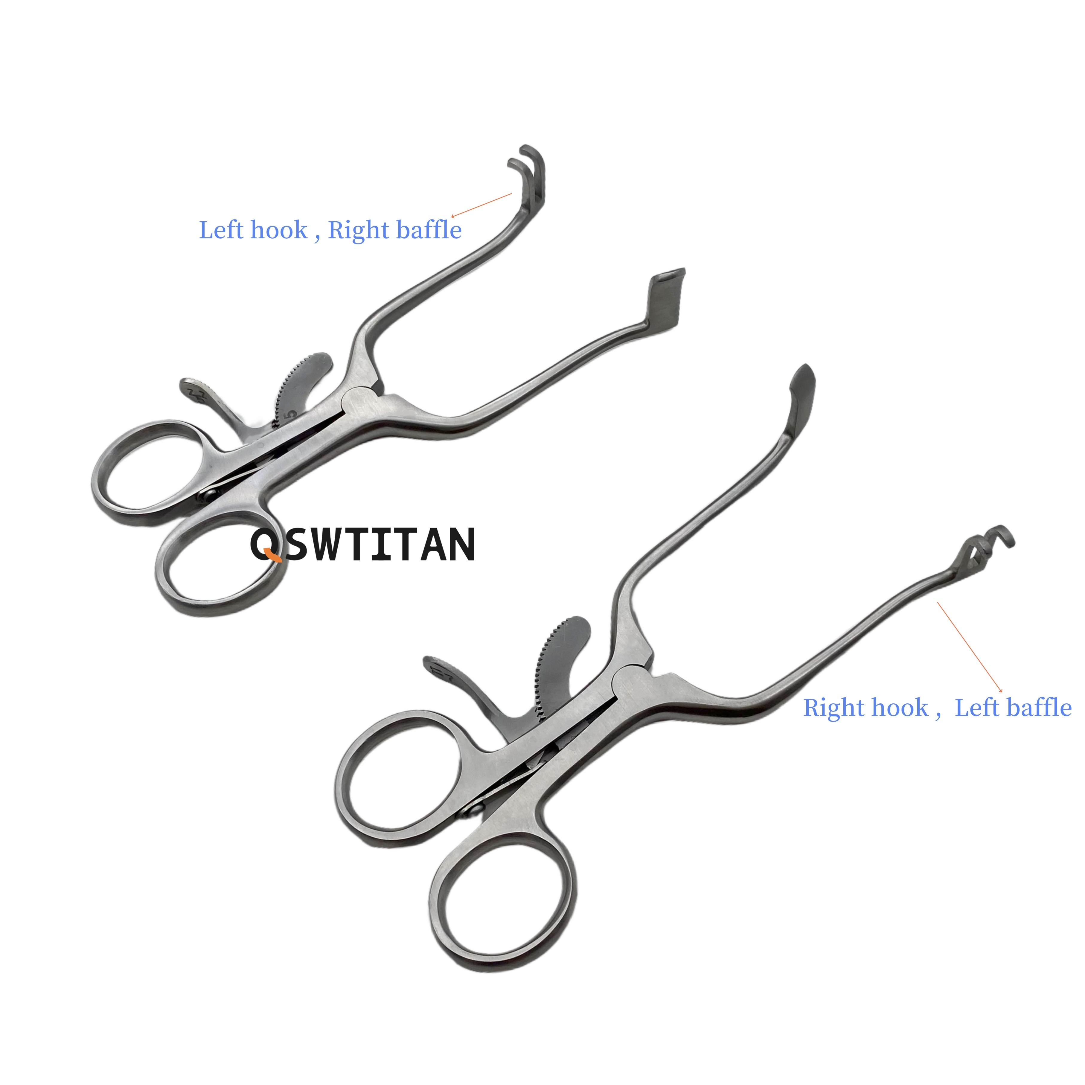 QSWTITTAN Retractor Self-Retaining with Baffle 2claws 3claws Veterinary Pet Clinic Surgical Instruments Autoclaveable