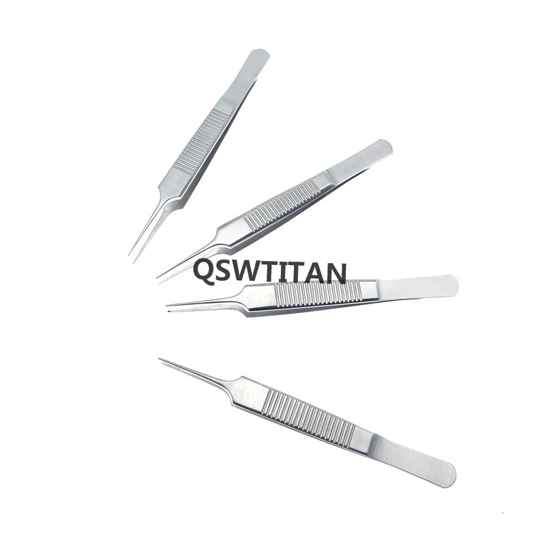 Stainless Steel FUE Hair Transplant Forceps Hair Implanting Tweezers Clamp Ophthalmic Tweezers Straight Platform Tooth