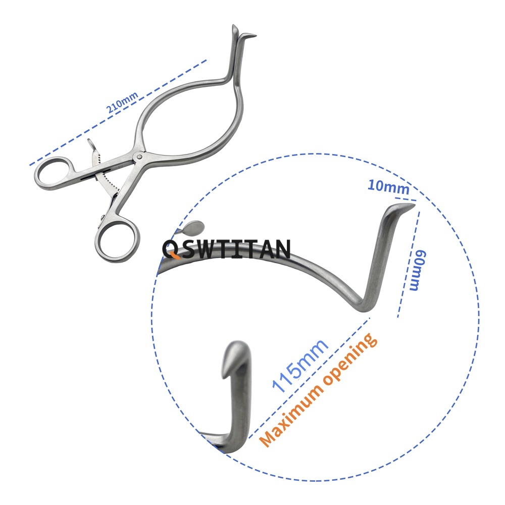 1pcs Self Retaining Retractor Single-hook Opening Pliers Spinal Surgery Veterinary Orthopedic Instruments