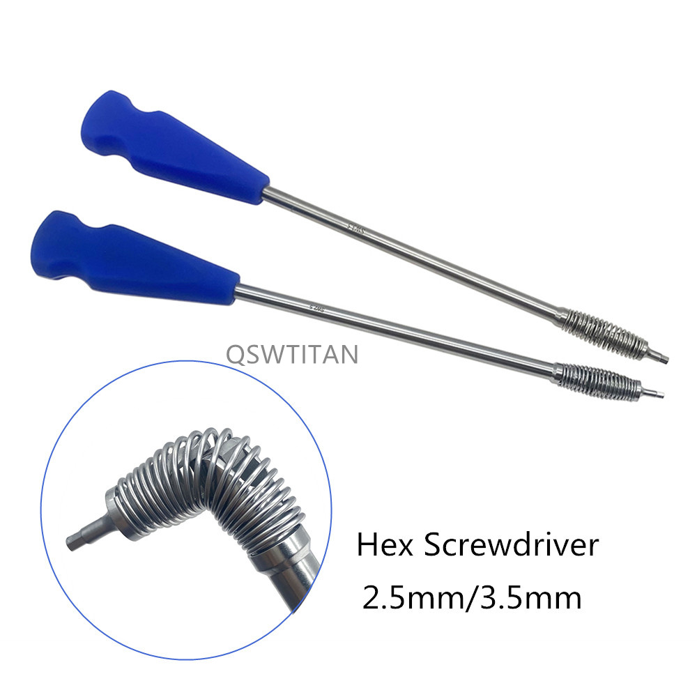 2.5mm 3.5mm Universal Screwdriver Hex Bone Nails Silicone Handle Orthopedic Veterinary Instrument 1pcs