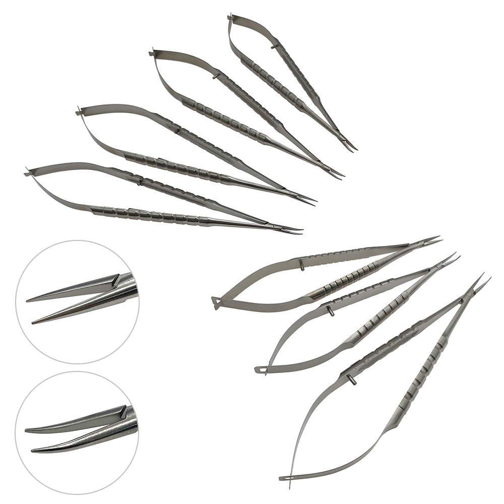 1pcs Ophthalmic Needle Holder Needle Holding Pliers Without Lock/With Lock Ophthalmic Instrument Straight Curved