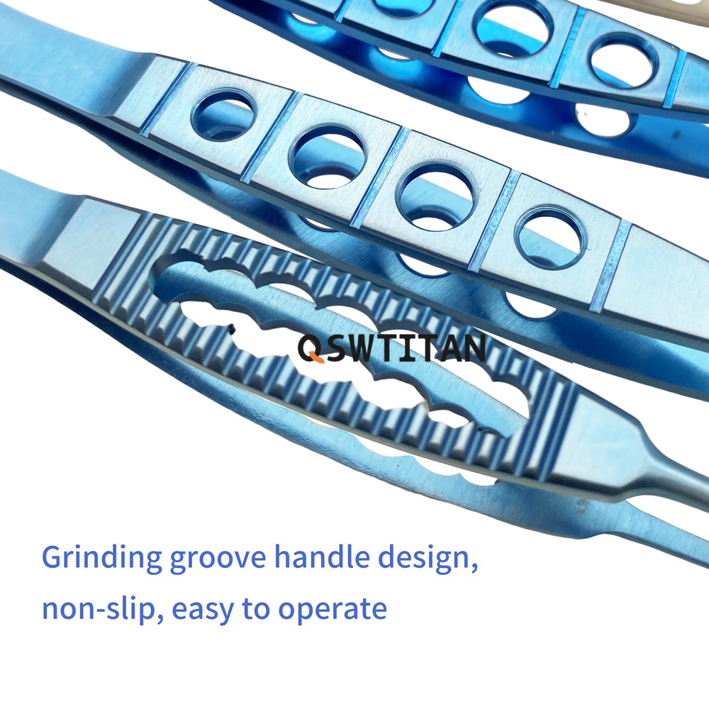 QSWTITAN Fechtner Conjunctiva Forceps Titanium Alloy Forceps Tweezers With Ring Tips Ophthalmic Eye Instrument