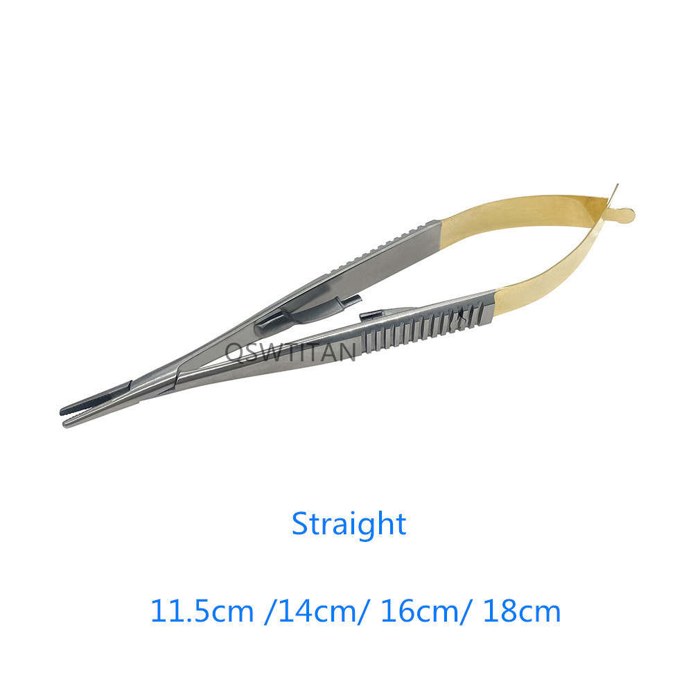 Stainless Steel Needle Holder 11.5-18cm Heavy Serrated Jaw Ophthalmic Surgical Instruments