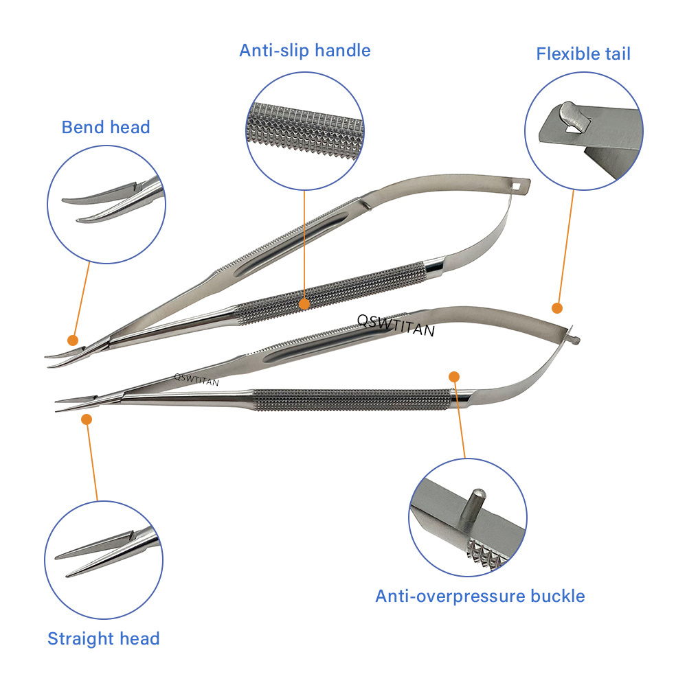 Ophthalmic Micro Surgical Corneal Needle Holders Tweezers Titanium Stainless Steel Ophthalmic Surgical Instruments