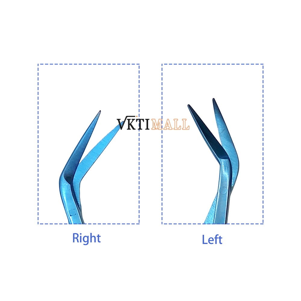 11cm Conjunctival Scissors Micro Scissors Left Curved/Right Curved Titanium Ophthalmic Surgical Instruments 1pcs