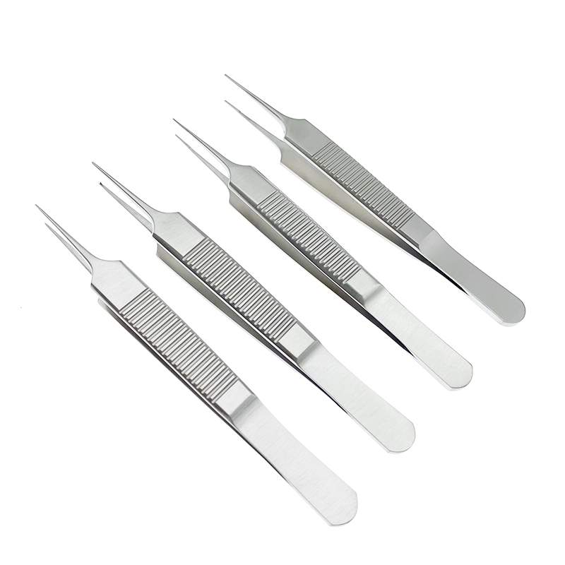 Stainless Steel FUE Hair Transplant Forceps Hair Implanting Tweezers Clamp Ophthalmic Tweezers Straight Platform Tooth