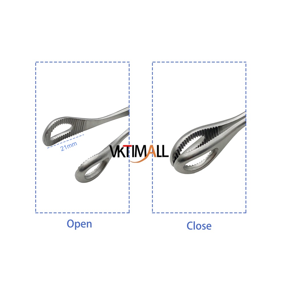 Stainless Steel BW Bone Forceps Guide Hole Reduction Forceps with Grooved bending Veterinary Instruments