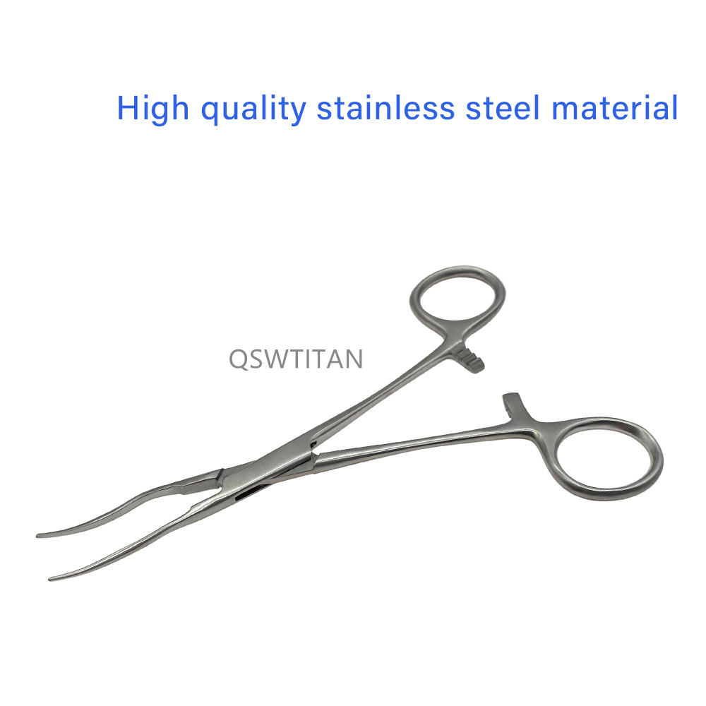 Stainless Steel 16cm Needle Holder Fine Tip Curved Locking Clamps, Hemostatic Forceps Arterial Forceps Medical Tools