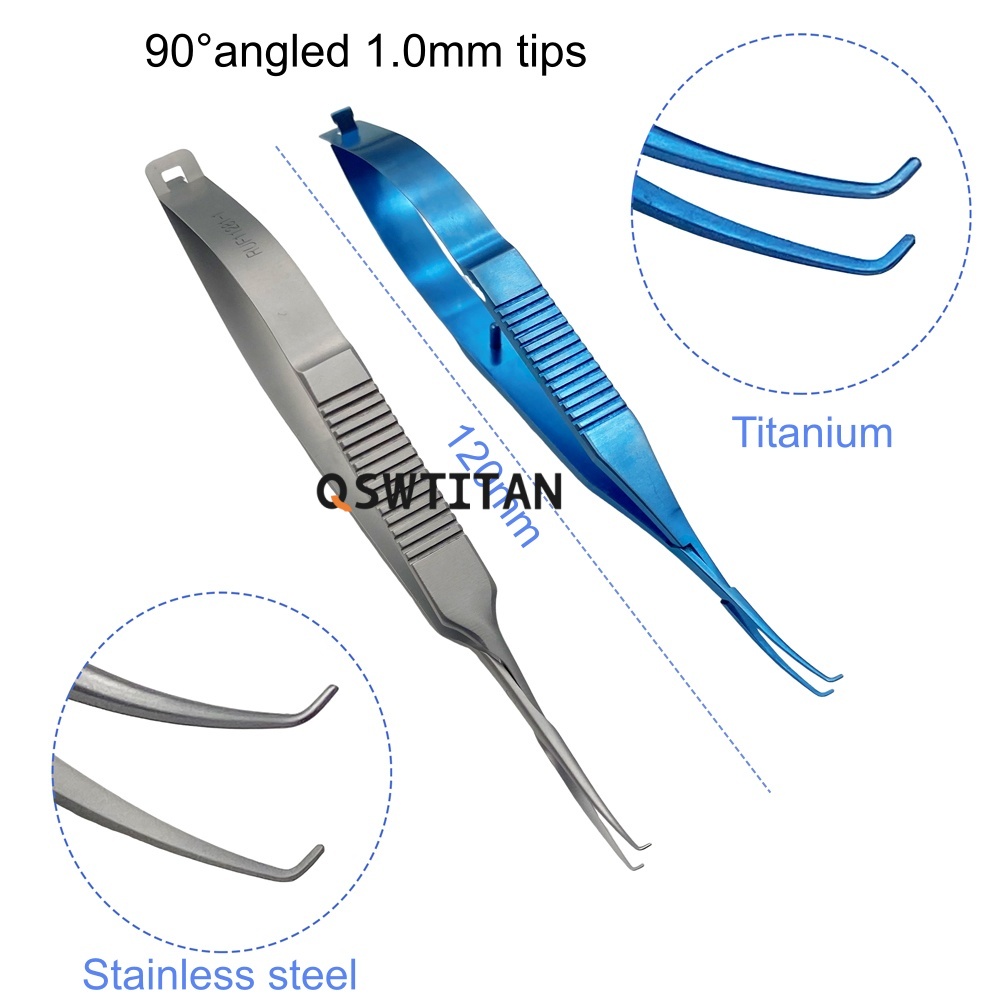 QSWTITAN Ophthalmic Lens Forceps with Flat Jaws for EYE Surgical Instruments Ophthalmic Tools