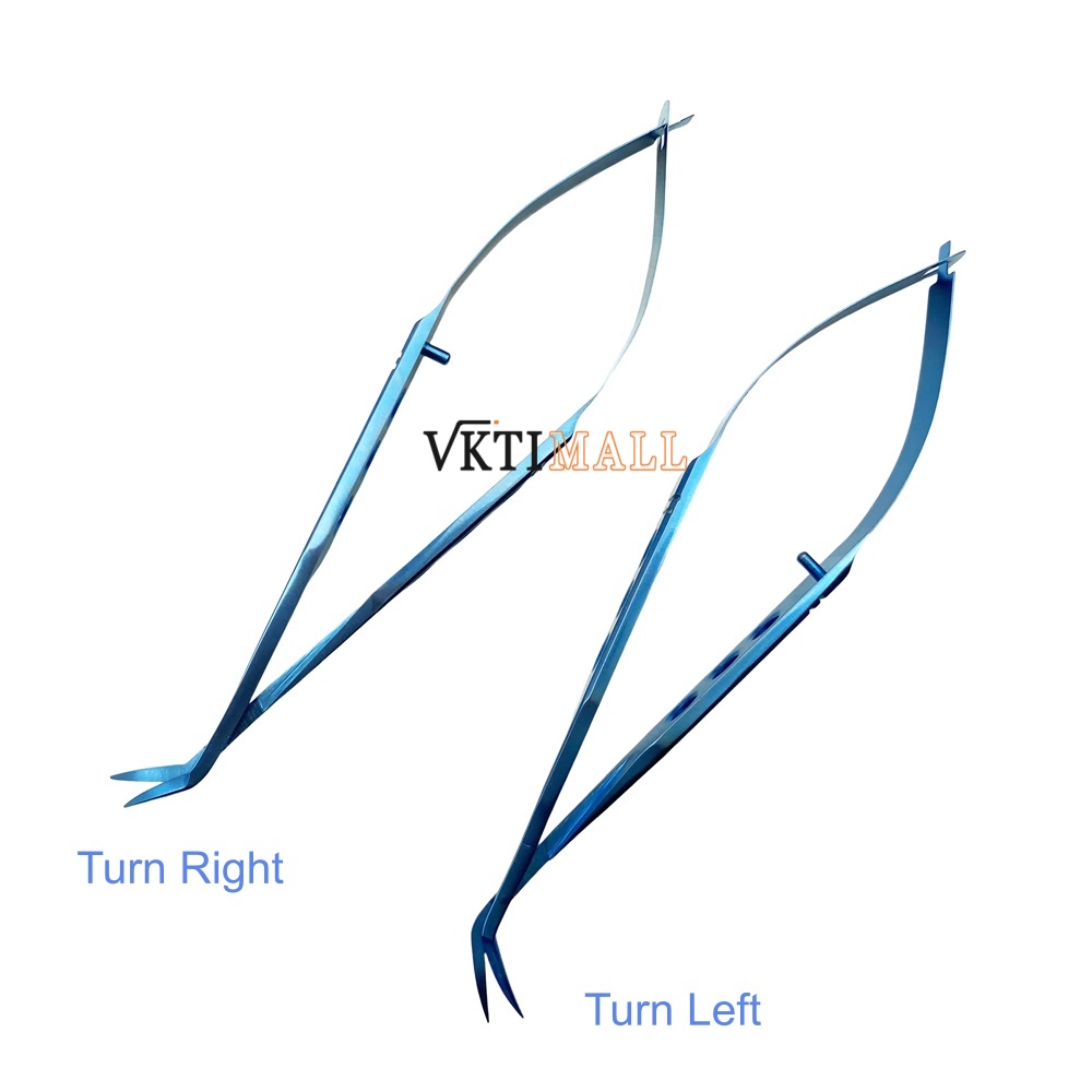 11cm Conjunctival Scissors Micro Scissors Left Curved/Right Curved Titanium Ophthalmic Surgical Instruments 1pcs