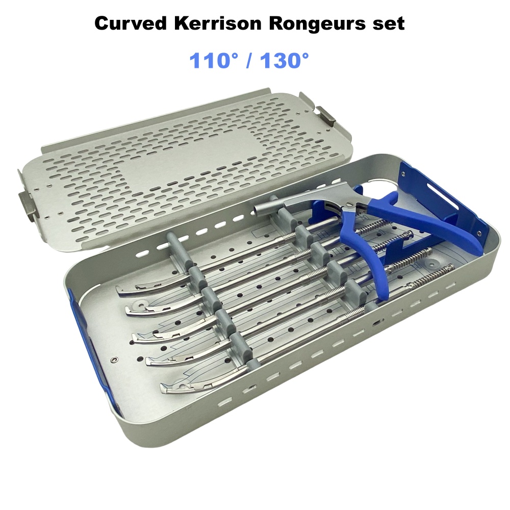 Spine Rotating Laminectomy Surgical Sets Orthopedic Rotating Kerrison Rongeur Instruments 110 Degree 130 Degree