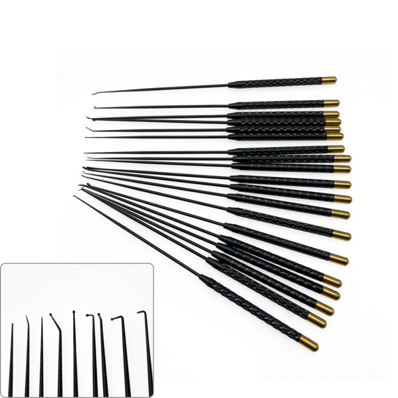 Micro Nerve Instrument Vessel Hook Nerve Spatula Dissectors Micro Curette Teardrop Disserctor 19pcs/set