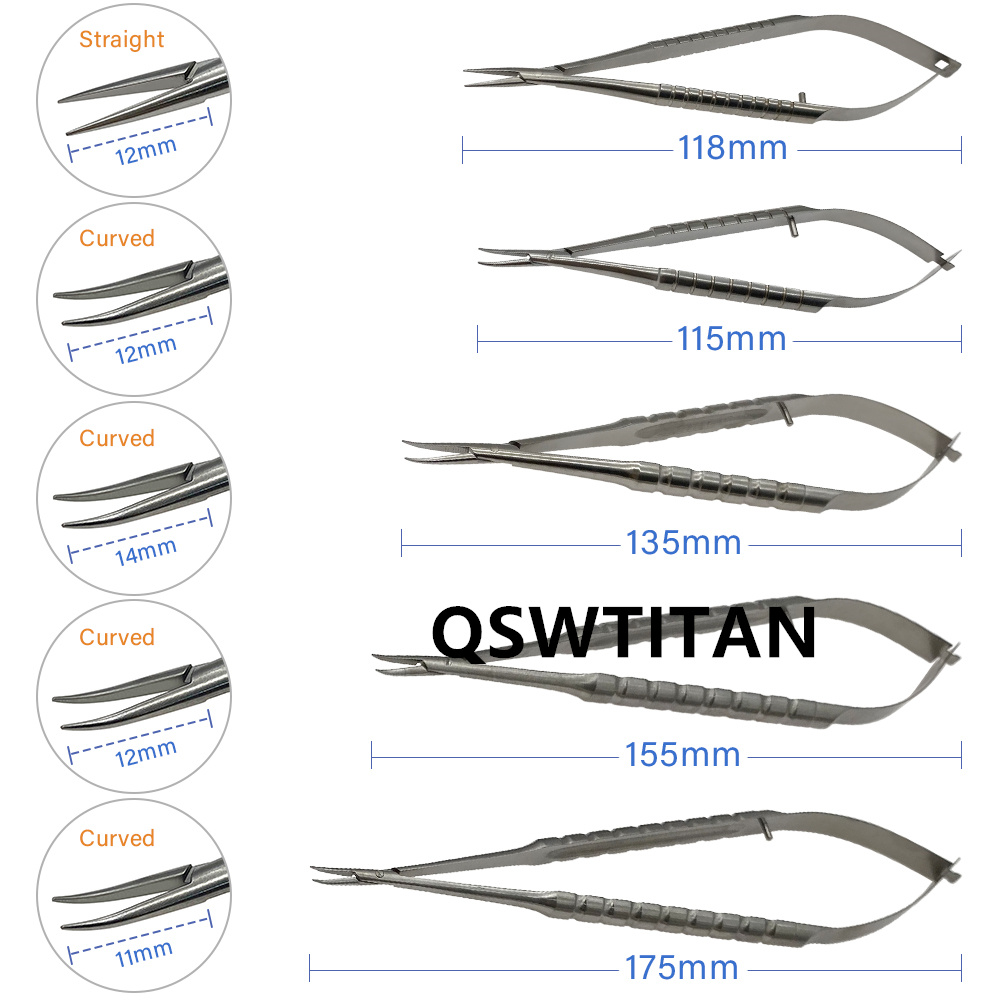 1pcs Ophthalmic Needle Holder Needle Holding Pliers Without Lock/With Lock Ophthalmic Instrument Straight Curved