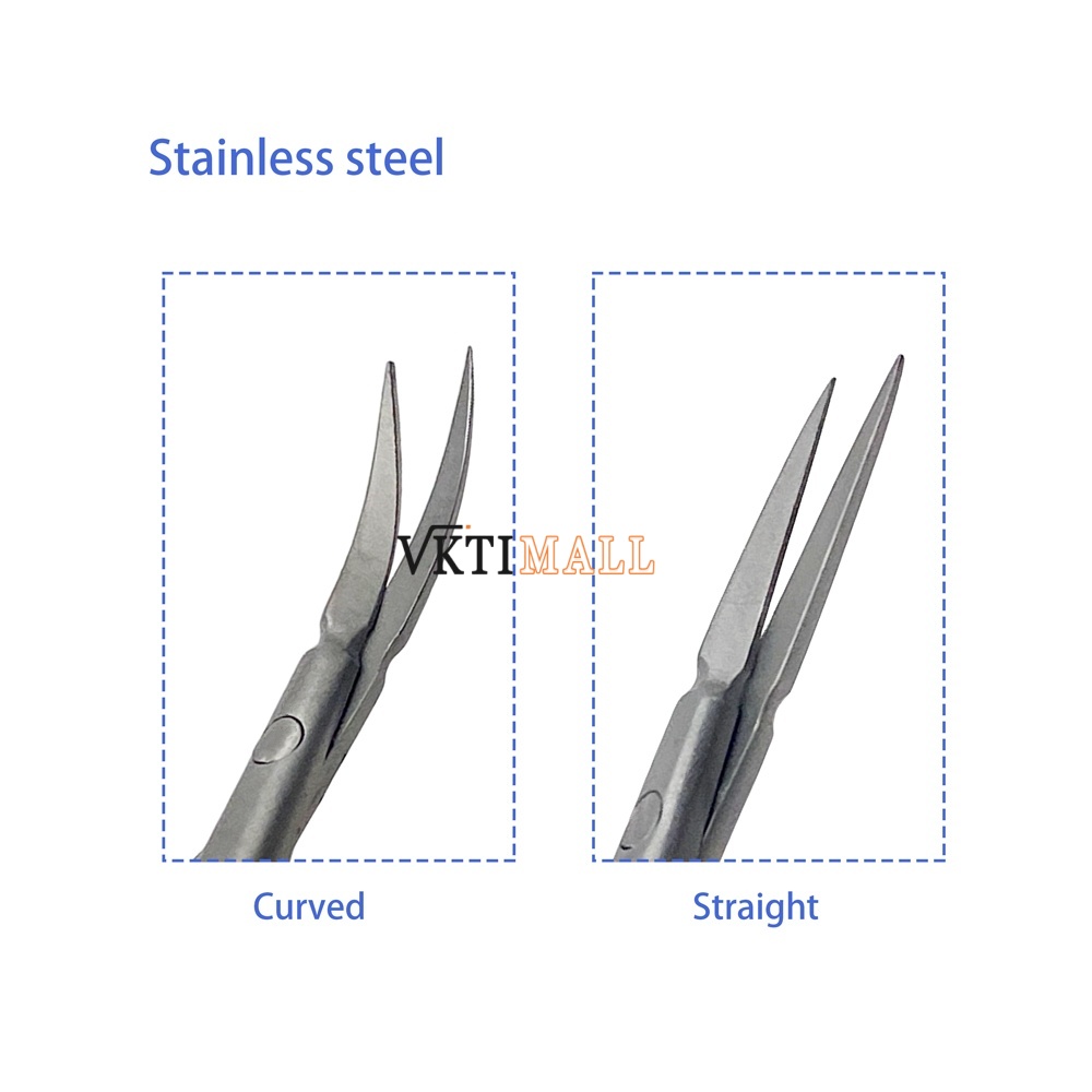 Conjunctival Scissors Blunt Curved Straight Tip Ophthalmic Surgical Instruments 115mm Stainless Steel Titanium Surgery Tools
