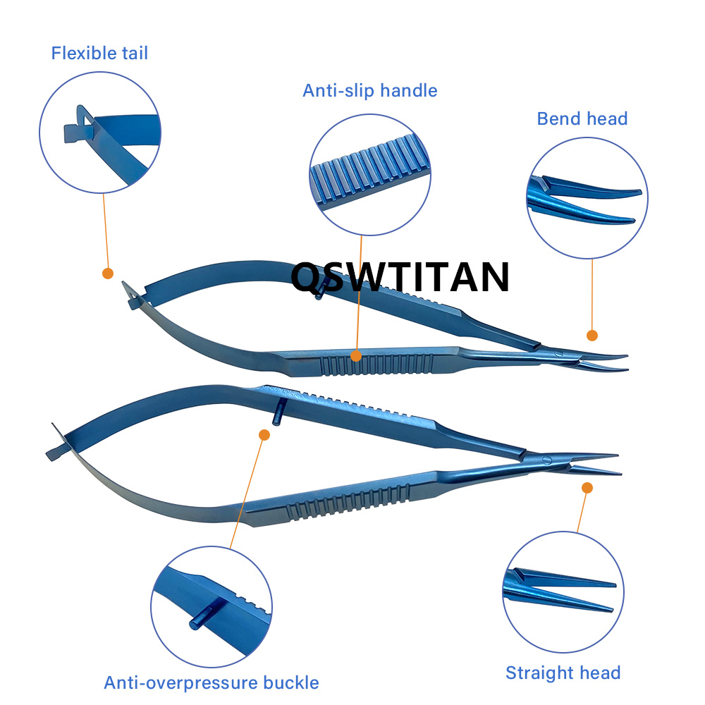 Autoclaveable Needle Holder Needle Holding Forceps Ophthalmic Instrument Straight Curved Titanium/Stainless Steel