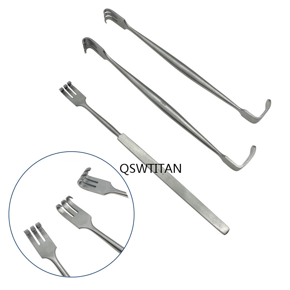 Double Eyelid Pull Hook Beauty Plastic Tool sharp Head Blunt Head Eyelid Bag Double Claw Double Pull Hook Skin Pull Hook