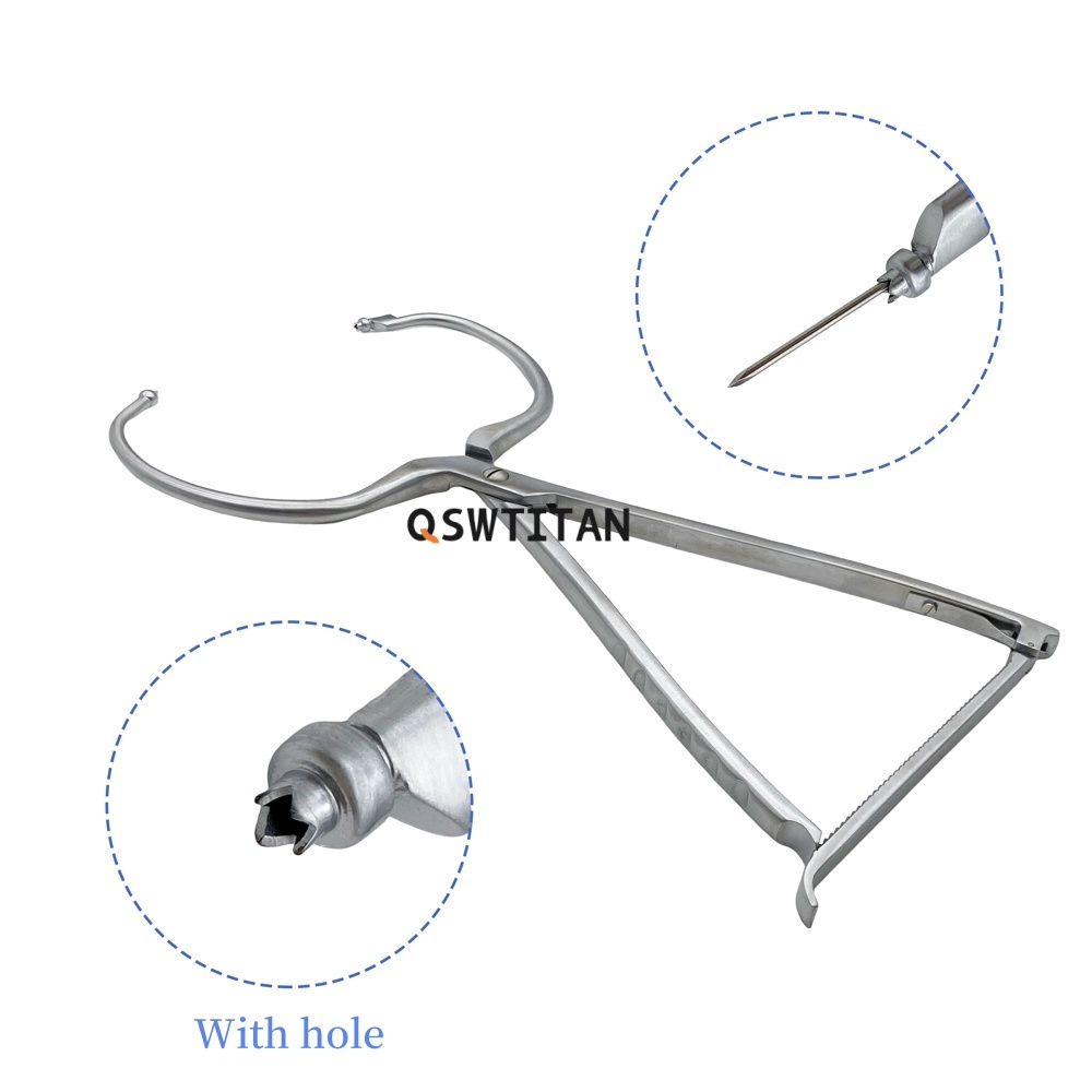 QSWTITAN Tibial Plateau Reduction Forcep Wire Guider Hole Orthopedic Surgical Instruments Veterinary