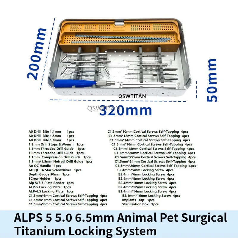 Orthopedic Set Pet Titanium Locking Plate System Orthopedic Veterinary Instruments