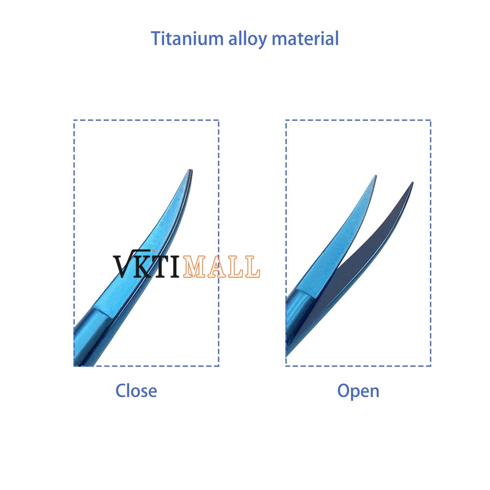 Ophthalmic Castroviejo Corneal Scissors Curved Blunt Tip Ophthalmic Surgical Instruments Flat/Round Handle