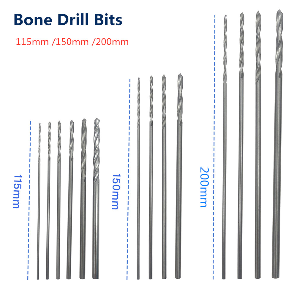 10pcs/set 115mm Stainless Steel Drill Bits Veterinary Orthopedics Instruments