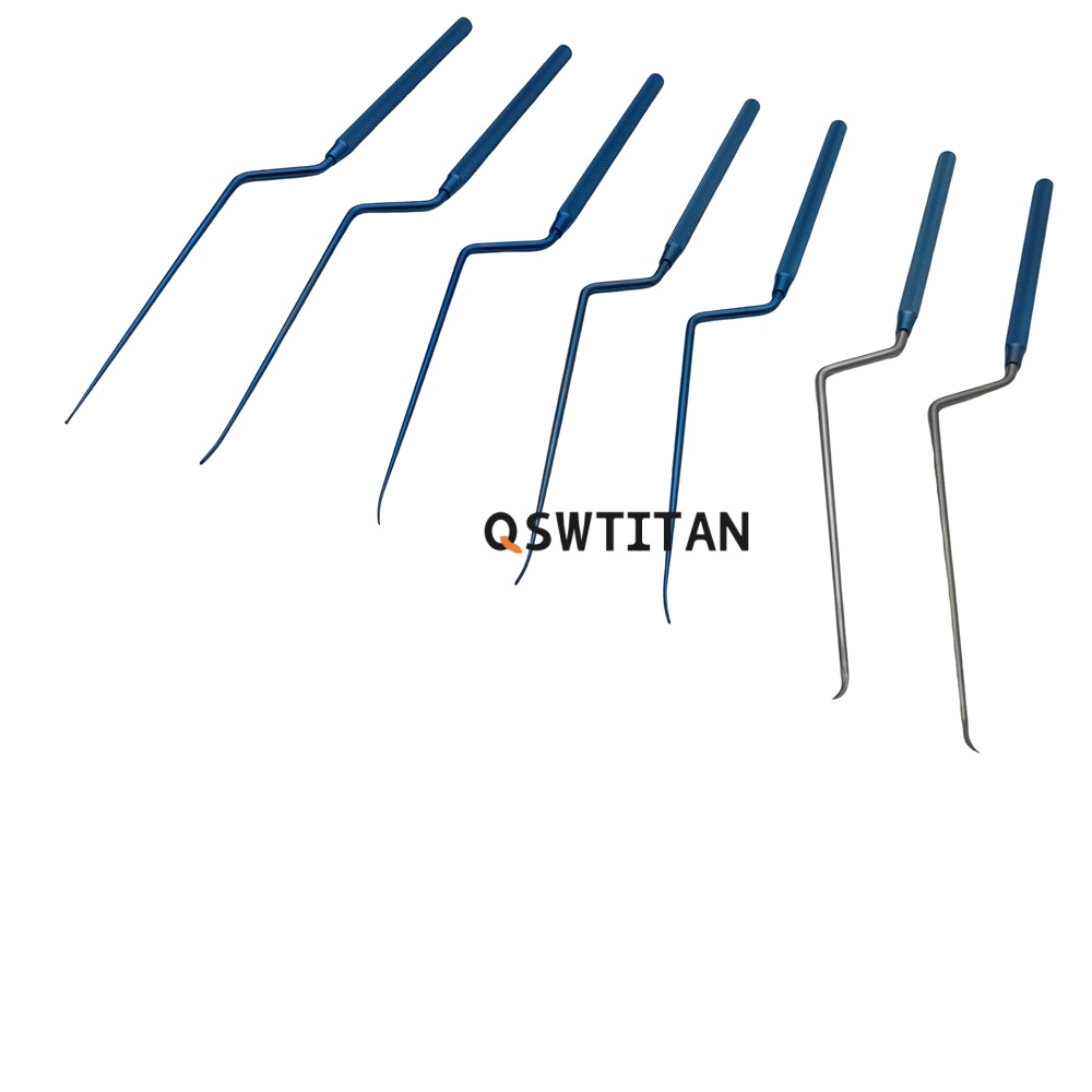 QSWTITAN Micro Spatula Dissectors Micro Curette Microscopic Knife for Neurosurgery Instruments Titanium