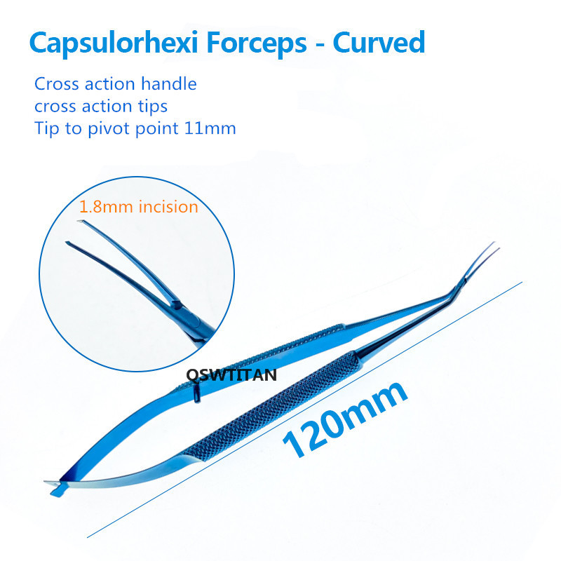 1pc Titanium Inamura Capsulorhexis Forceps Ophthalmic Forceps Ophthalmic Instrument Microscopy Tearing Tweezers
