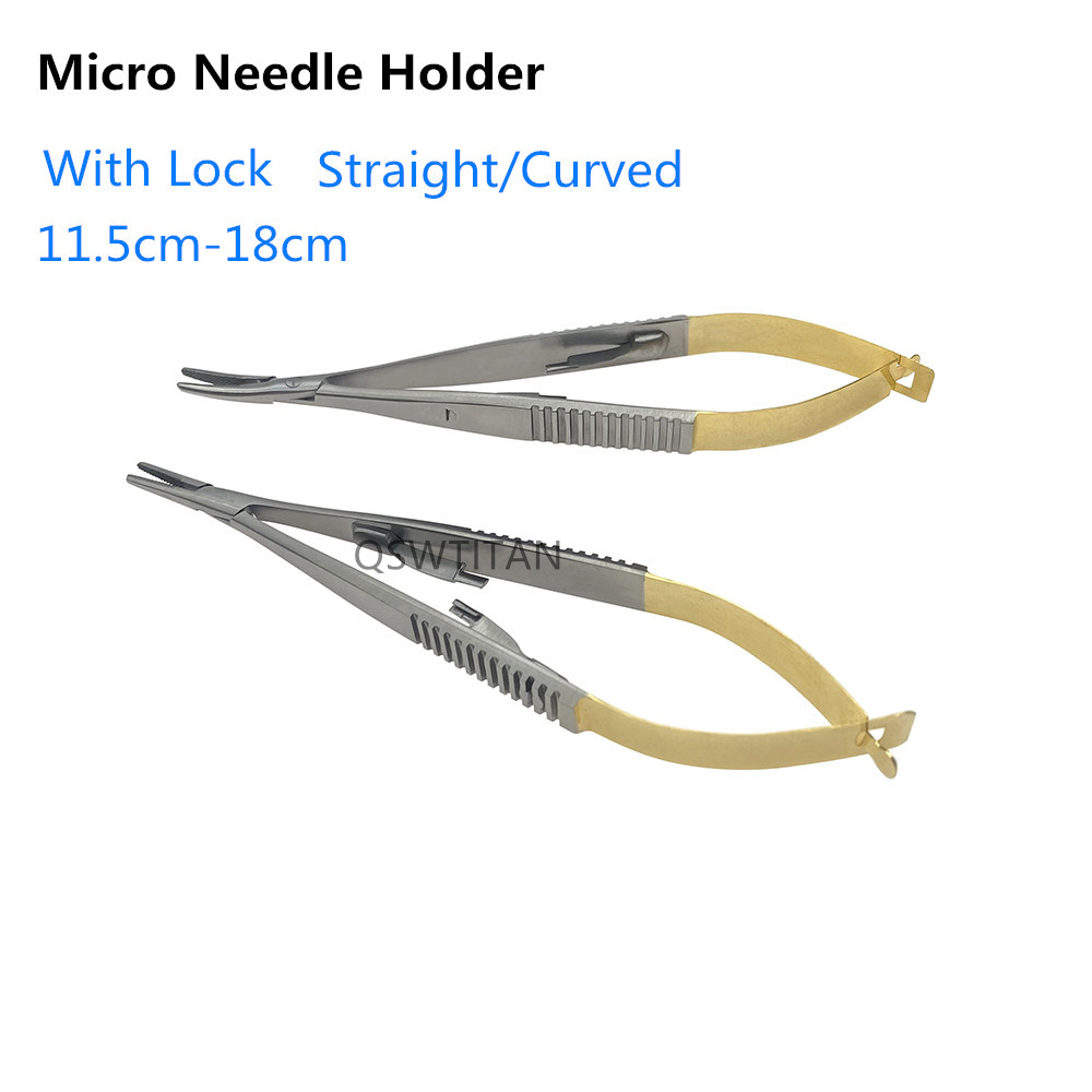 Stainless Steel Needle Holder 11.5-18cm Heavy Serrated Jaw Ophthalmic Surgical Instruments