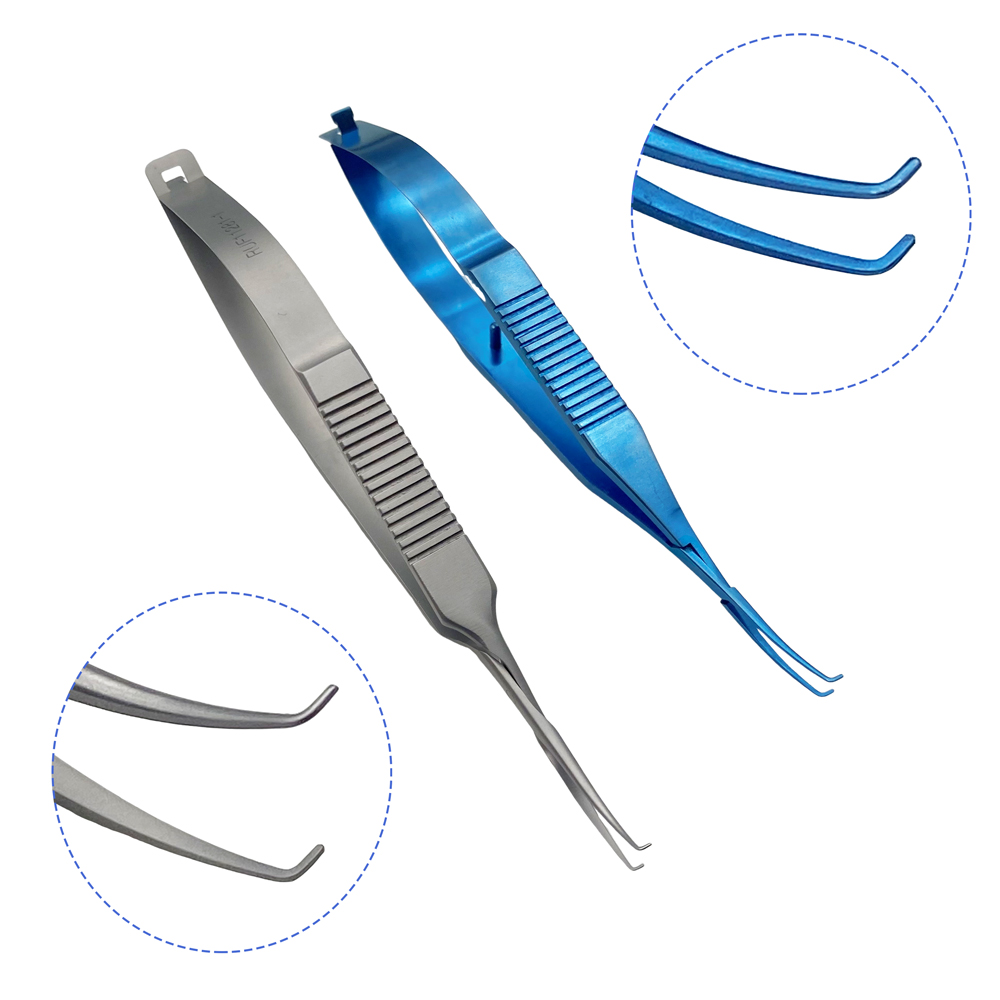 Intraocular Lens Holding Tweezers Flat Handle Duckbill Lens Forceps Implantation Autoclavable Ophthalmic Microinstrument