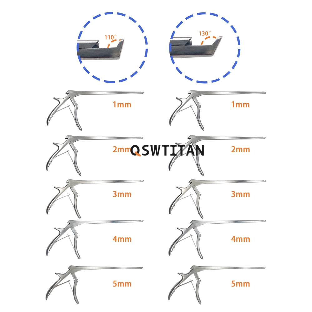 QSWTITAN Kerrison Rongeur Forceps 1mm-5mm Orthopedic Surgical Instrument Pet Stainless Steel Autoclavable