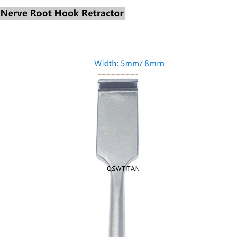 Orthopedic Nerve Retractor Nerve Root Hook Retractor 90 135 Degree Black Metal Handle Brain Hook Surgical Instrument