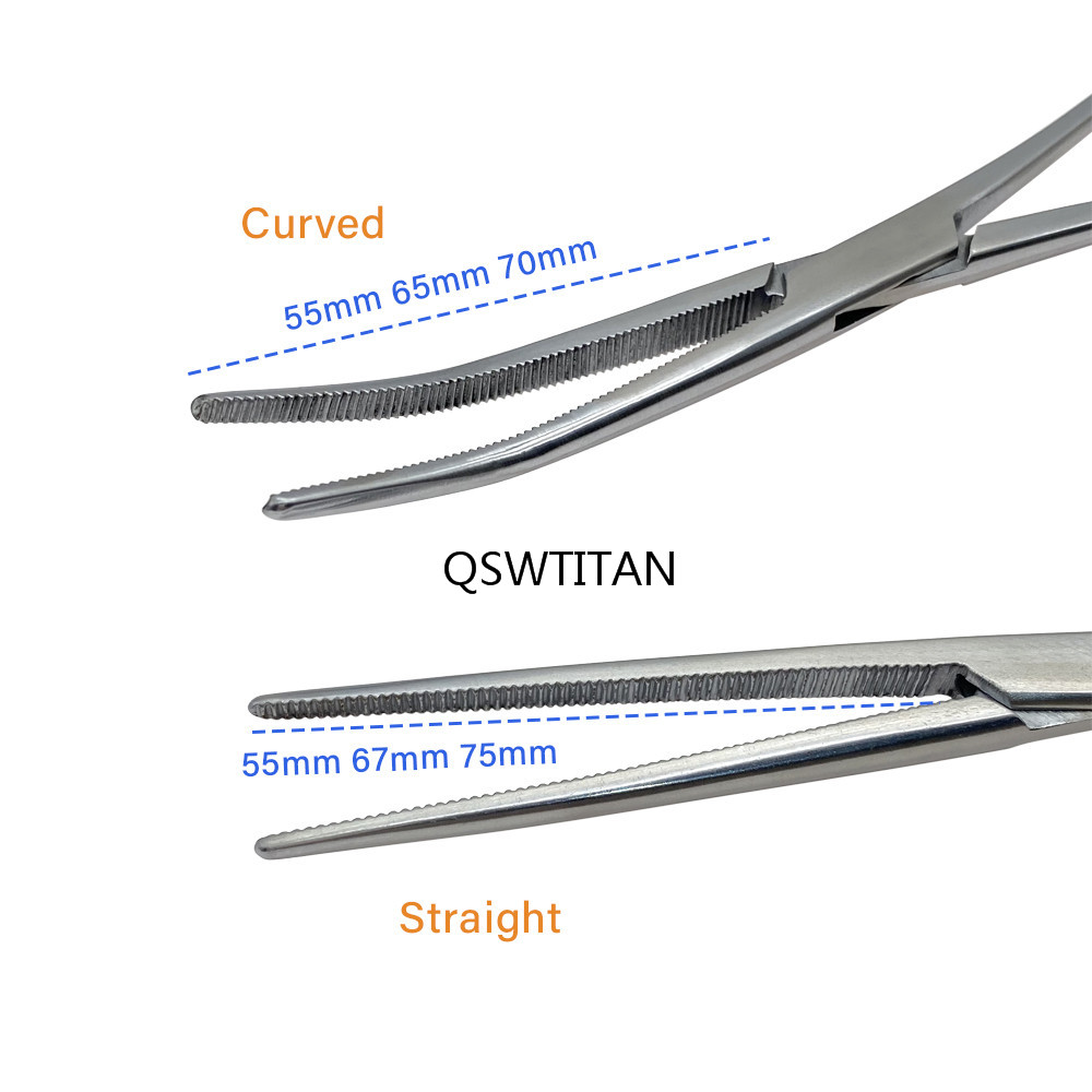 1PC Stainless Steel Curved Tip and Straight Tip Forceps Locking Clamps Hemostatic Forceps Arterial Forceps Clamp