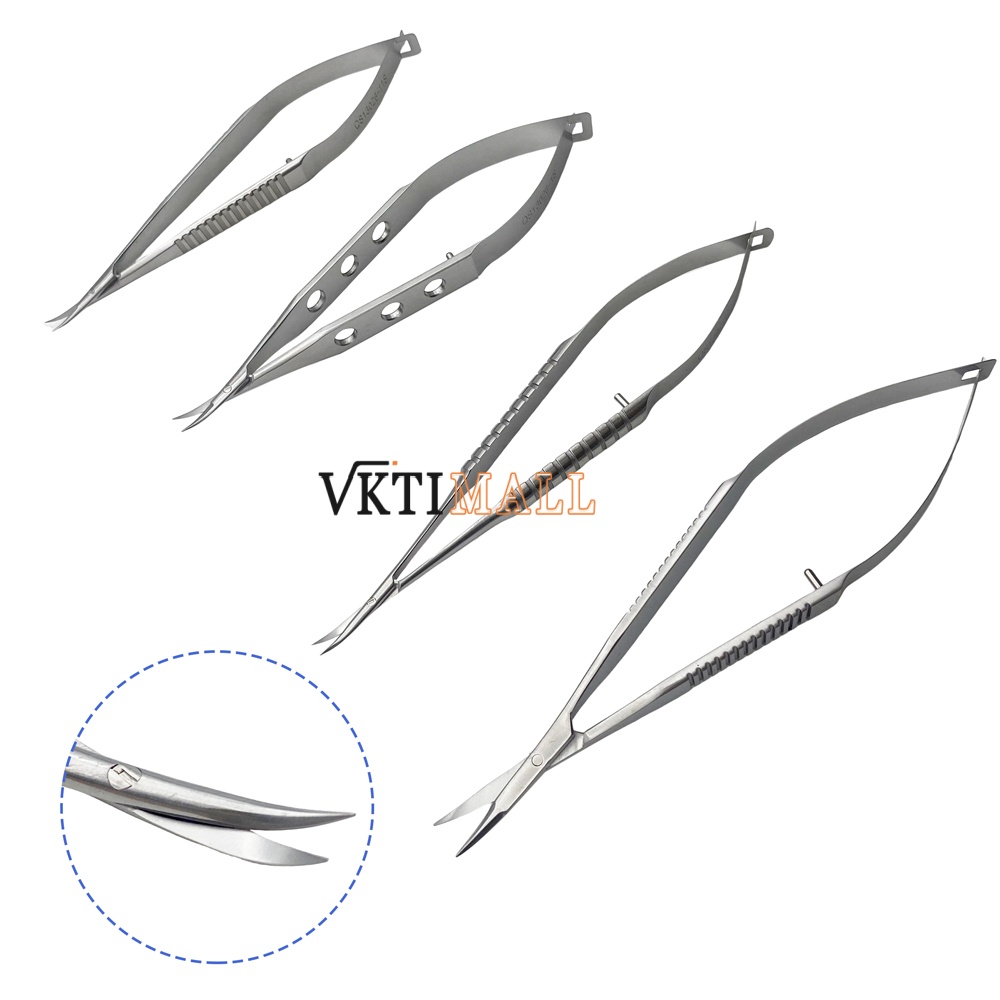 Stainless Steel Titanium Conjunctival Scissors Capsulotomy Vannas Eye Scissors Ophthalmic Eye Surgical Instrument
