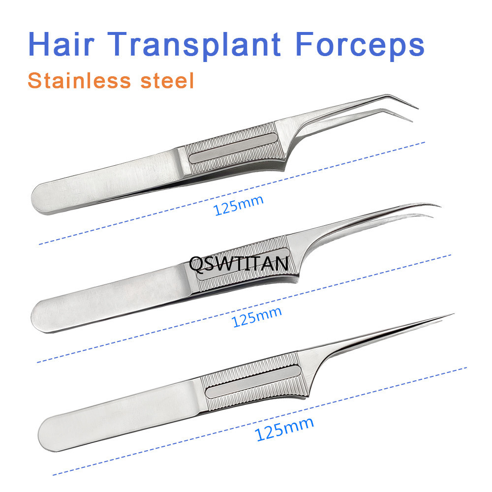 1PC Fue Hair Transplant Forceps Hair Transplant Implant Hair Transplant Tweezer Stainless Steel