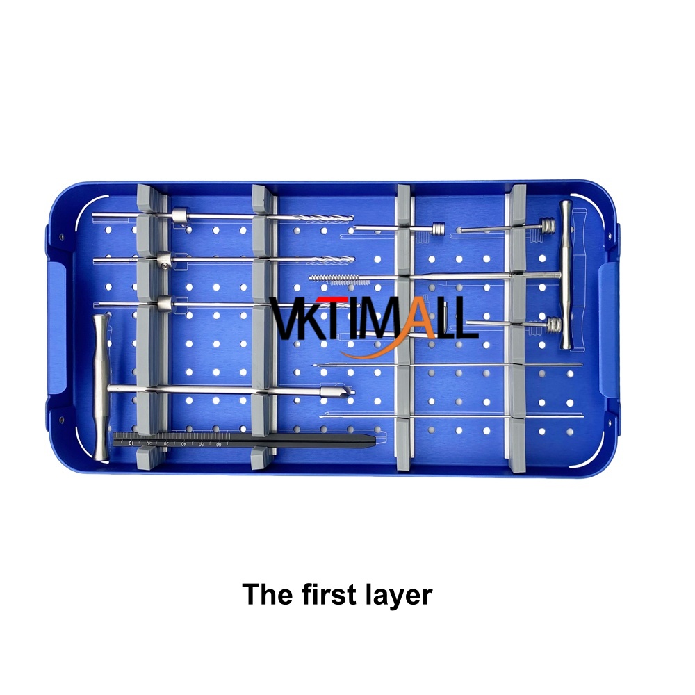 1set Cannulated Screw Instrument Set 3.5mm 4.0mm 4.5mm Aluminium Sterilization Container Orthopedic Surgical Instrument