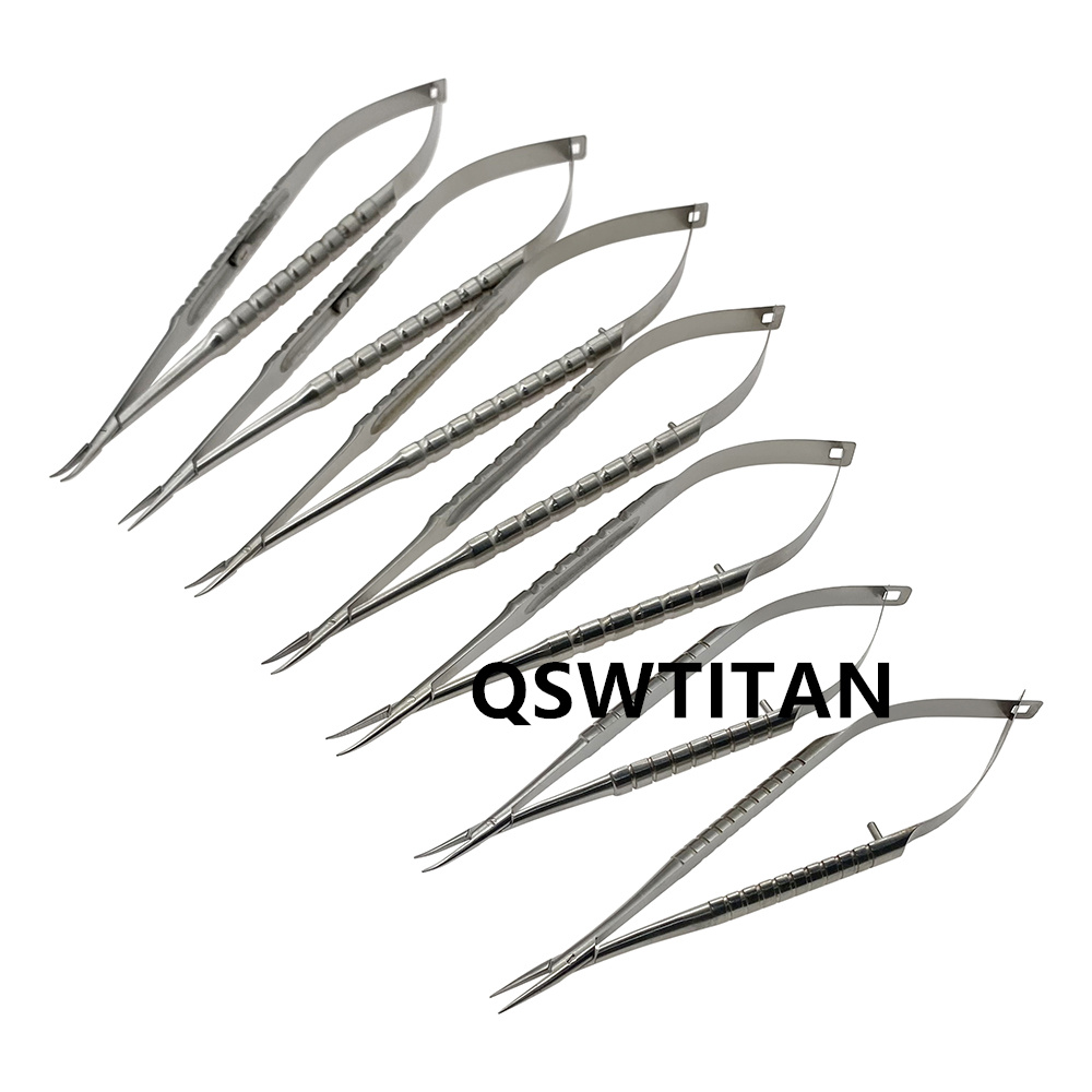 1pcs Ophthalmic Needle Holder Needle Holding Pliers Without Lock/With Lock Ophthalmic Instrument Straight Curved